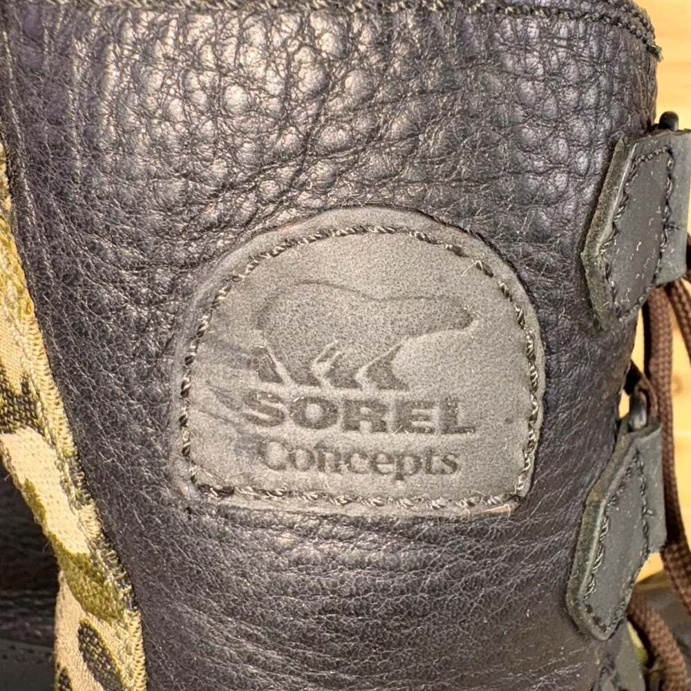 Concepts x Sorel Boots Mens 8 Kitchner Black and Camouflage Leather Waterproof
